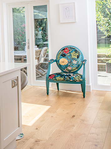 floral chair close-up