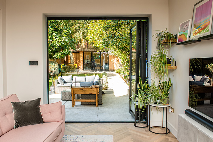 living room with a view to the garden