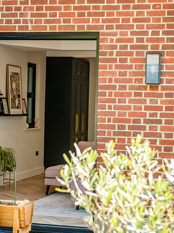 outside garden looking into the living room