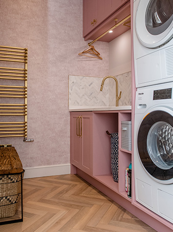 pink utility room