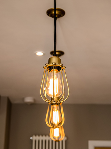 kitchen light fixture close up