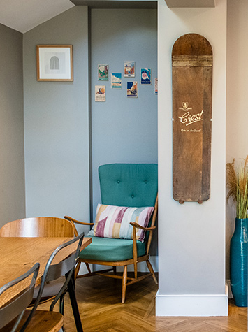 seating area and dining table